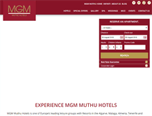 Tablet Screenshot of muthuhotels.com